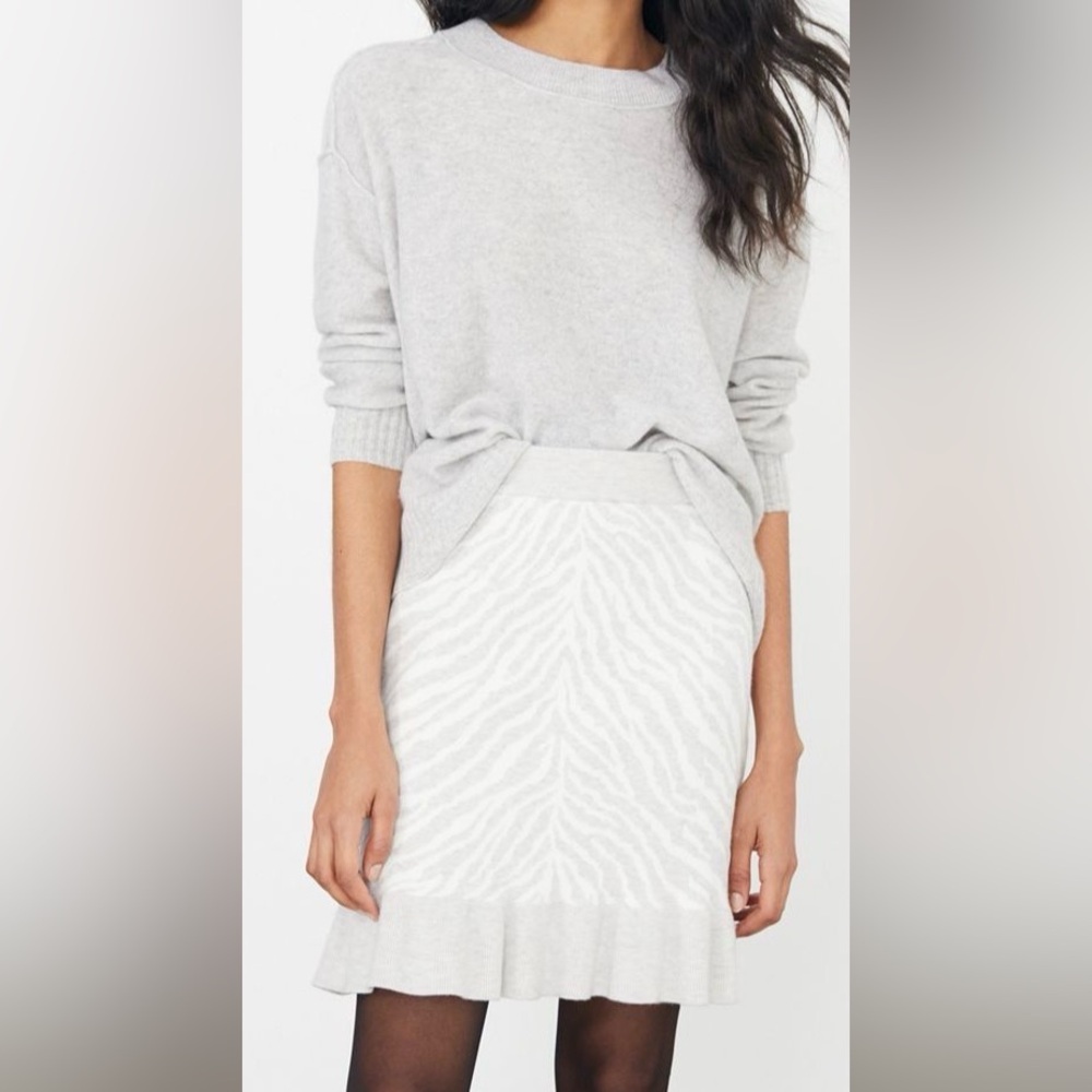 Anthropologie Dolan Left Coast Zebra Ruffled Knit Skirt - NWT!